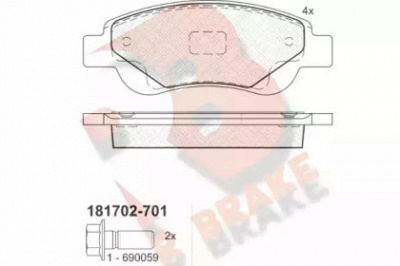 R BRAKE rb1702701 -  Комплект тормозных колодок, дисковый тормоз